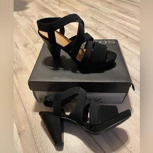 Kali Black Strappy Heels